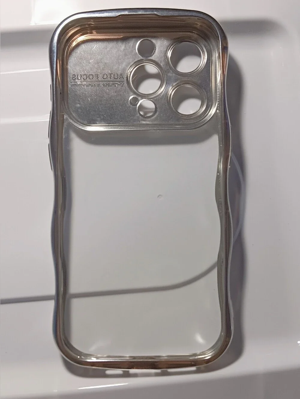 Clear iPhone Pattern Compatible with iPhone 13 Pro Max. Chrome  Transparent Soft